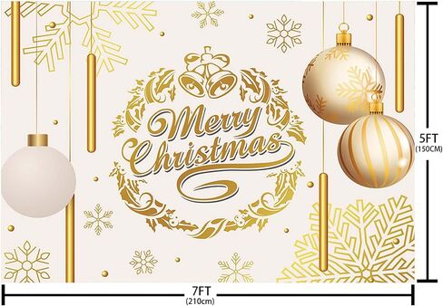 MEHOFOND 7x5ft عيد ميلاد سعيد خلفية عيد الميلاد حزب الزينة راية عيد الميلاد الذهب بريق ندفة الثلج خلفية للتصوير الفوتوغرافي الشتاء عشية رأس السنة الجديدة مهرجان لوازم الحفلات صور كشك الدعائم in Saudi Arabia