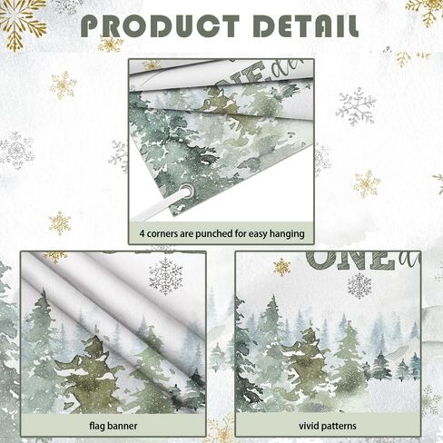 MEHOFOND 7x5 ft Winter Onederland Backdrop Winter Green 1st Birthday Photography Background Snowflake Deer Woodland Mountain Wonderland First Bday Party Decorations Cake Table Banner Photo Booth Props in Saudi Arabia