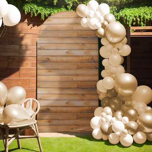 Outpain 7.2FT Rustic Wood Arch Cover Wood Grain Spandex Fitted Wedding Arch Stand Covers, Vintage Wood Texture Wall Chiara Backdrop Cover for Party Birthday Ceremony Banquet Baby Shower in Saudi Arabia
