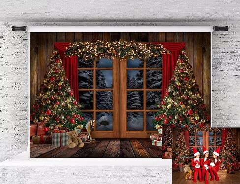 Kate Christmas Photo Backdrops Microfiber Gift Pine Tree Photo Props for Christmas Happy New Year Photography Background, 10x8ft in Saudi Arabia