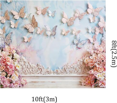 Kate 7x5ft Children Birthday Party Photo Background Dreamworld Butterfly Wall Pink Flowers Decoration Baby Shower Photography Backdrops in Saudi Arabia