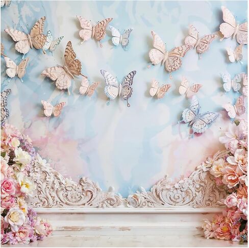 Kate 7x5ft Children Birthday Party Photo Background Dreamworld Butterfly Wall Pink Flowers Decoration Baby Shower Photography Backdrops in Saudi Arabia