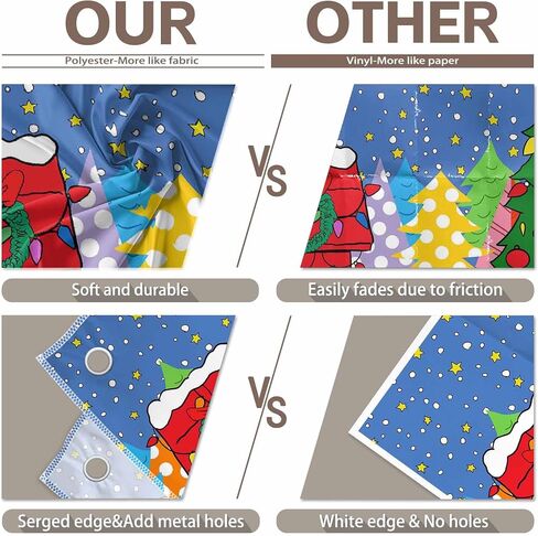 Fabric 7x5ft Cartoon Christmas Night Photography Backdrop Winter Snowy Red House PineTree Background Kid Xmas Party Decorations Photo Shooting Banner in Saudi Arabia