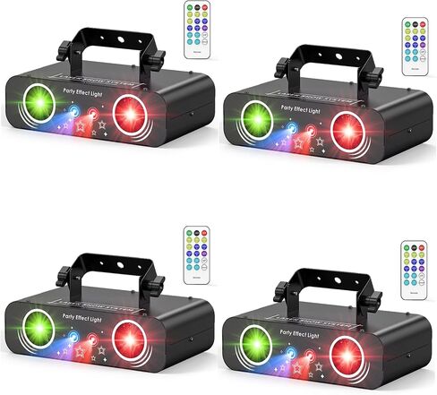 DJ Laser Lights for Party, Professional 4 in 1 DJ Disco Lights Using DMX512 and Sound Activated, LED Stage Lights with Remote Control for Family Gatherings, Weddings, Christmas Various Places, etc. in Saudi Arabia