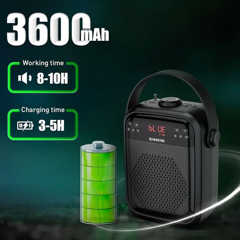 ZOWEETEK Voice Amplifier with Wireless Lavalier Microphone for Teachers, Portable Mini Voice amplifier, Wireless Lapel Microphone,Megaphone Speaker System for Classroom, Speech, Meeting,Yoga,Streaming in Saudi Arabia