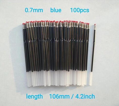 100 Pack 0.7 Ball Pen Refills,Retractable Ball Point Pen Refill,Black Ball Point Pen Refills, 4.2 inch/107mm,Send 1 Extra Ballpoint Pen.Smooth Writing. in Saudi Arabia