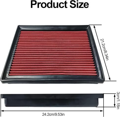 FUN-DRIVING FDPAF11895 Engine Air Filter for ES350(19-22),NX250(22-23),NX350(22-23),AVALON (19-22),CAMRY (18-23), HIGHLANDER (20-23),RAV4 (19-23),YARIS 1.6L (21-22),Replace 17801-25020,Not fit Hybrid in Saudi Arabia
