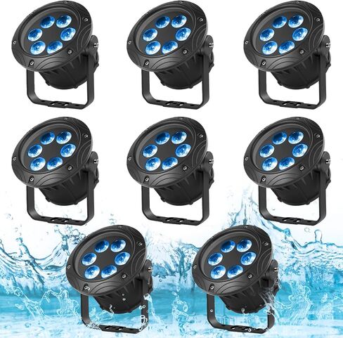 LED Par Lights Waterproof Stage Lights, DMX Sound Activated Control RGBW 6LED Uplighting for Outdoor Concert Club Music Show Garden Wedding Church Party (1 Pack) in Saudi Arabia