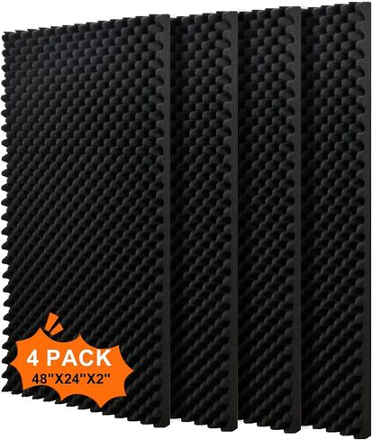 2 pcs, 48x24x2 inches acoustic foam panels Egg Crate Foam Padding sound proof panels for walls Soundproof Foam Studio Acoustic Treatment Studio Foam panels Soundproofing Used to Absorb Echoes in Saudi Arabia