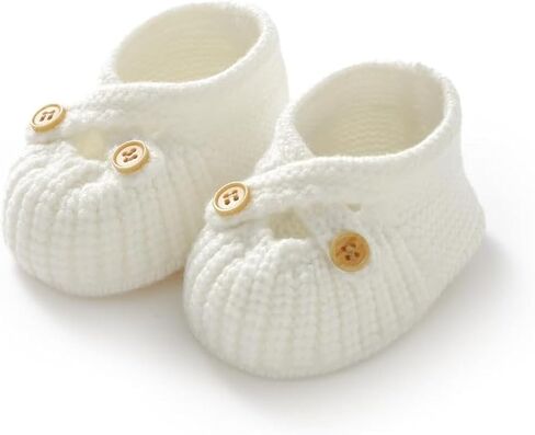 Baby Booties Newborn Babe First Walkers Non-Slip Stay On Boots Crib Shoes Sock Warm Knit Booties in Kuwait