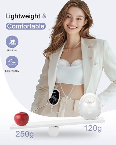 Hands-Free Breast Pump, Hidden Electric Breast Pump with 3 Modes 9 Levels, Comfort and Sealing Flange, Ultra-Quiet Portable Breast Pump Effiently, Purple in Saudi Arabia