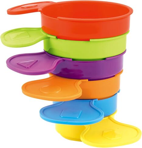 Bath Toys Stacking Cups with Bathing Spoon, 14 Pcs Water Table Toys Baby Bath Toys for Toddlers 1-3/Infants 6-12-18 Months Bathtub Toys Shower Toys, Pool Toys, Beach Toys in Kuwait