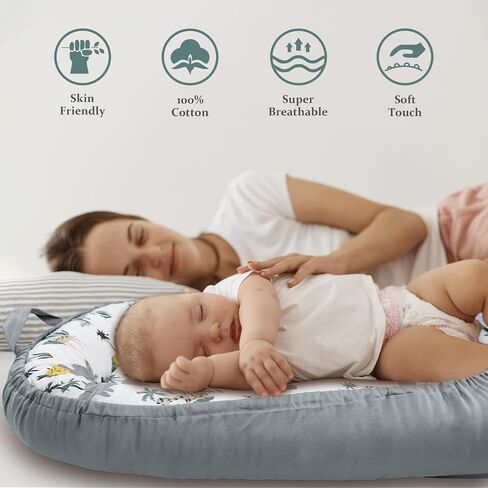 Baby Lounger Replaceable Cover, 100% Cotton Newborn Nest Backup Cover for Ultimate Comfort, Soft & Breathable Quality Spare Cover, Dinosaurs (Cover Only) in Kuwait