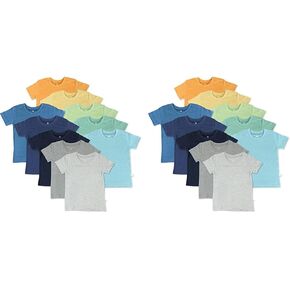 HonestBaby Multipack T-Shirt 100% Organic Cotton Infant Baby, Toddler, Little Kids Boys, Unisex, 20-Pack Rainbow Girl, 5T