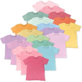 HonestBaby Multipack T-Shirt 100% Organic Cotton Infant Baby, Toddler, Little Kids Boys, Unisex, 20-Pack Rainbow Girl, 5T