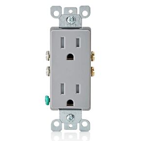 Leviton T5325 15 Amp Decora مقبس كهربائي مزدوج الجدار مقاوم للعبث - بني