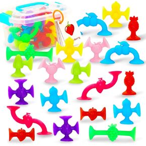 Suction Cup Sensory Bath Toys - Animal No Hole Bathtub Toy Suction Toy for Kids, Toddlers, Sensory Fidget Toy for Classroom Gifts, Travel, High Chair Toys, Party Favors, Stuffers
