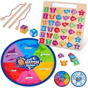 Montessori Fish Toys, 22 PCS Cloth Fishing Game for Toddlers 6 to 12 Months Girls Boys, Baby's Sensory Toy with Stacking Cups, Number Counting, Color Sorting, Fishing Game for Boy Girl Birthday Gift