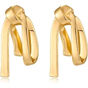 Chunky Gold Earrings for Women Large Knot Earrings Geometric Dangle Drop Earrings Trendy Jewelry