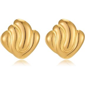 Chunky Gold Earrings for Women Large Knot Earrings Geometric Dangle Drop Earrings Trendy Jewelry