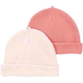 Carter's Preemie Baby Girls' 2 Pack Pink Caps, Up to 5 Pounds