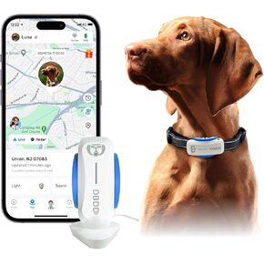 Dog GPS Tracker, Smart GPS Tracker for Dogs, Real Time Location | Escape Alerts | Activity Tracking | Waterproof, Compatible with iOS and Android (for 40lb+ Dogs)
