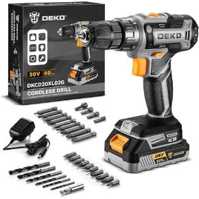 Power Drill Cordless: DEKO PRO Green Cordless Drill 20V Electric Power Drill Set Tool for Women Drills Cordless with Battery and Charger Drill Driver 20 Volt Drill Driver Kit