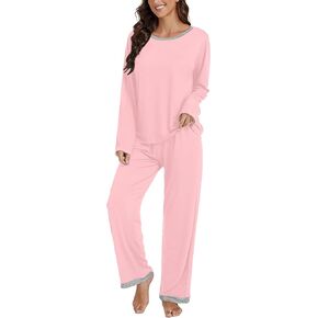 LYANER Women's Pajama Sets Long Sleeve Top with Pants Loungewear Sleepwear Comfy Pjs Sets