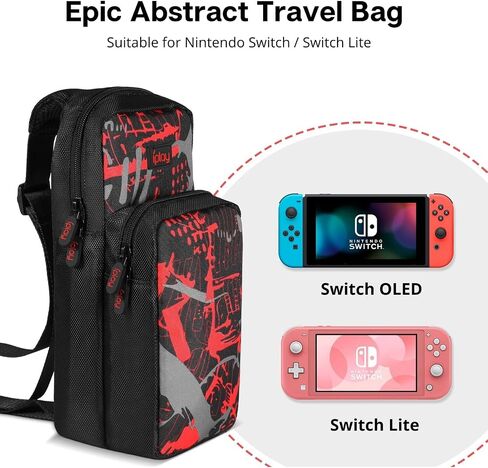 TNP Switch Bag, Travel Bag Compatible with Nintendo Switch & Switch Lite - Shoulder Bag Travel Case Cute Portable Carrying Backpack for Animal Crossing Games Accessories Console & Dock Charger - Green in Saudi Arabia