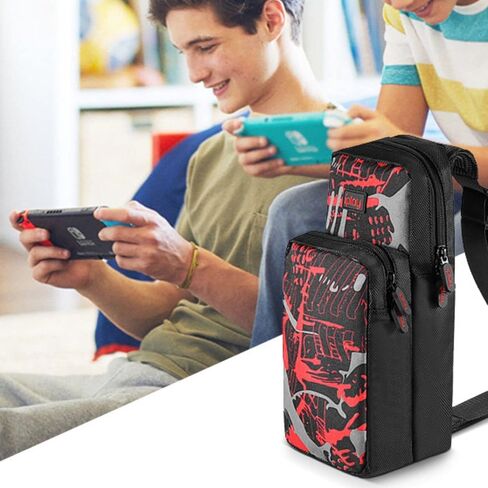 TNP Switch Bag, Travel Bag Compatible with Nintendo Switch & Switch Lite - Shoulder Bag Travel Case Cute Portable Carrying Backpack for Animal Crossing Games Accessories Console & Dock Charger - Green in Saudi Arabia