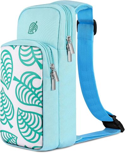 TNP Switch Bag, Travel Bag Compatible with Nintendo Switch & Switch Lite - Shoulder Bag Travel Case Cute Portable Carrying Backpack for Animal Crossing Games Accessories Console & Dock Charger - Green in Saudi Arabia