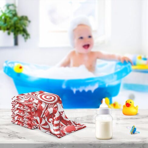 Folklore Elves Muslin Burp Cloths Baby Burp Cloths for Boys Girls Christmas Snowflake Baby Muslin Washcloths Baby Essentials for Newborn Soft Absorbent 12x12in,3 Pack in Saudi Arabia