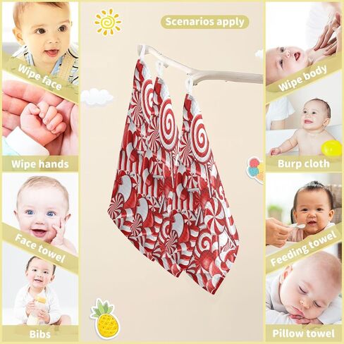 Folklore Elves Muslin Burp Cloths Baby Burp Cloths for Boys Girls Christmas Snowflake Baby Muslin Washcloths Baby Essentials for Newborn Soft Absorbent 12x12in,3 Pack in Saudi Arabia