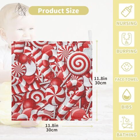 Folklore Elves Muslin Burp Cloths Baby Burp Cloths for Boys Girls Christmas Snowflake Baby Muslin Washcloths Baby Essentials for Newborn Soft Absorbent 12x12in,3 Pack in Saudi Arabia
