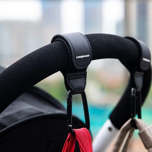 （2-Brown）Baby Stroller Hooks Clip or Hanging Diaper Bag Universal Hooks Accessories for Stroller and Car or Shopping Cart in Kuwait