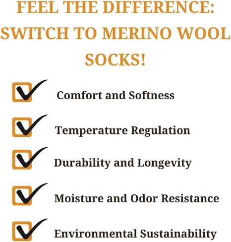 92% Merino Wool Socks for Men and Women Crew Cozy Heavyweight Hiking Skiing Outdoor Super- Soft Large Size US White, 100% Made in Mongolia. Pure Wool Socks in Saudi Arabia
