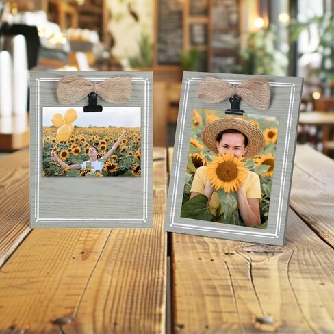 EYMPEU Rustic Willow Wood Picture Frame 5x7, Unique Boho 5 x 7 Real Glass Cover Picture Frame with Decor Cotton Rope,Wall and Tabletop Display Bohemian picture frames 5 by 7 in Saudi Arabia