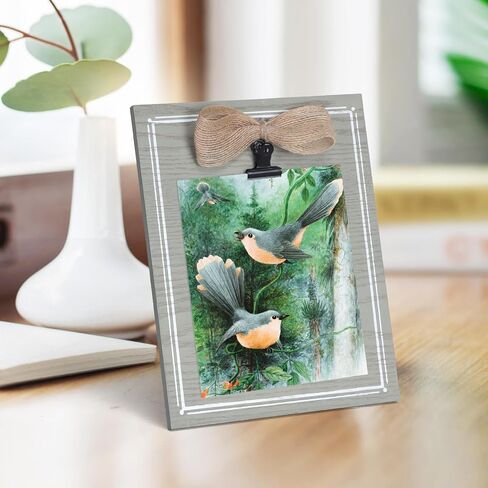 EYMPEU Rustic Willow Wood Picture Frame 5x7, Unique Boho 5 x 7 Real Glass Cover Picture Frame with Decor Cotton Rope,Wall and Tabletop Display Bohemian picture frames 5 by 7 in Saudi Arabia