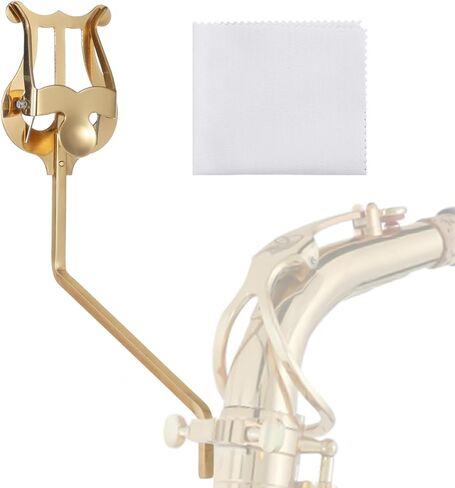 Alto Saxophone Sheet Music Clip, Vertical Marching Music Holder with Cleaning Cloth for Tenor Saxophone, Alto Tenor Sax Music Lyre Replacement, Durable Sax Clip for Beginners and Professionals in Saudi Arabia