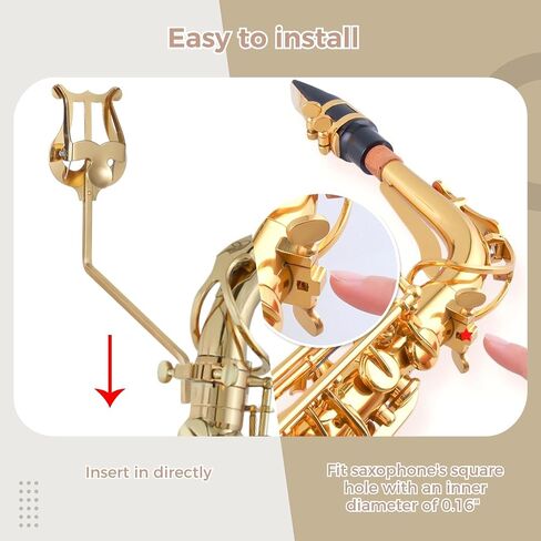 Alto Saxophone Sheet Music Clip, Vertical Marching Music Holder with Cleaning Cloth for Tenor Saxophone, Alto Tenor Sax Music Lyre Replacement, Durable Sax Clip for Beginners and Professionals in Saudi Arabia