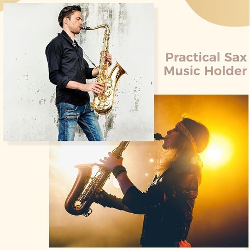 Alto Saxophone Sheet Music Clip, Vertical Marching Music Holder with Cleaning Cloth for Tenor Saxophone, Alto Tenor Sax Music Lyre Replacement, Durable Sax Clip for Beginners and Professionals in Saudi Arabia