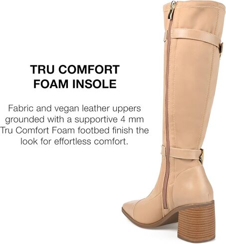 Journee Collection إمرأة Gaibree Tru Comfort Foam عريض ربلة الساق مكدسة كعب أحذية عالية في الركبة أسود 8.5 واسعة للنساء US in Saudi Arabia