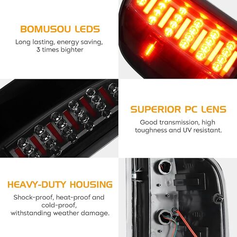 مجموعة مصابيح LED مناسبة لسيارة Chevy Silverado 1500 2500 HD 3500 HD 2007-2014، لسيارة GMC Sierra 3500 HD 2008-2014 مع عجلة مزدوجة فقط، مصابيح خلفية جانبية للسائق والراكب، عدسات دخان من الكروم in Kuwait