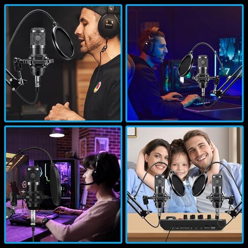 F999 Podcast Equipment Bundle for 2,DJ Mixer with BM800 Podcast Microphone Bundle Studio Condenser Microphone Perfect for Podcasting, Recording, Singing, TikTok Live Vlog,Streaming and Gaming in Saudi Arabia