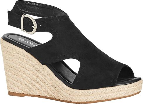 City Chic Women's Apparel Women's Wide FIT Plus Size Wedge Mystic Sandal, Black, 13 in Saudi Arabia