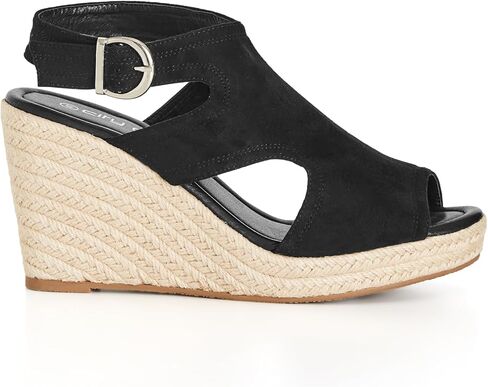 City Chic Women's Apparel Women's Wide FIT Plus Size Wedge Mystic Sandal, Black, 13 in Saudi Arabia