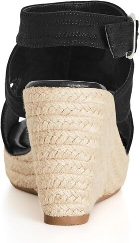 City Chic Women's Apparel Women's Wide FIT Plus Size Wedge Mystic Sandal, Black, 13 in Saudi Arabia