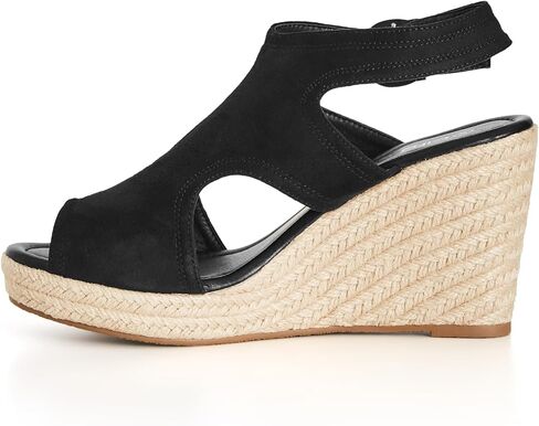 City Chic Women's Apparel Women's Wide FIT Plus Size Wedge Mystic Sandal, Black, 13 in Saudi Arabia