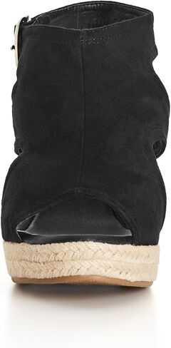 City Chic Women's Apparel Women's Wide FIT Plus Size Wedge Mystic Sandal, Black, 13 in Saudi Arabia