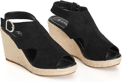 City Chic Women's Apparel Women's Wide FIT Plus Size Wedge Mystic Sandal, Black, 13 in Saudi Arabia